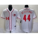 Men's Cincinnati Reds #44 Elly De La Cruz Number White Cool Base Stitched Baseball Jersey1