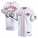 Men's Cincinnati Reds #44 Elly De La Cruz White 2025 Speedway Classic Home Limited Stitched Baseball Jersey