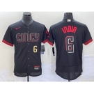 Men's Cincinnati Reds #6 Jonathan India Number Black 2023 City Connect Flex Base Stitched Jersey