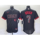 Men's Cincinnati Reds #7 Spencer Steer Black 2023 City Connect Flex Base Stitched Jersey