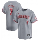 Men's Cincinnati Reds #7 Spencer Steer Gray Away Limited Stitched Baseball Jersey