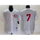 Men's Cincinnati Reds #7 Spencer Steer White 2022 Field of Dreams Cool Base Jersey