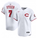 Men's Cincinnati Reds #7 Spencer Steer White 2025 Home Limited Stitched Baseball Jersey