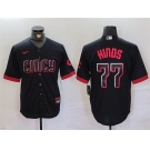 Men's Cincinnati Reds #77 Rece Hinds Black 2023 City Connect Cool Base Stitched Baseball Jersey