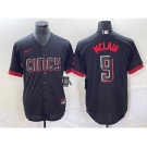 Men's Cincinnati Reds #9 Matt McLain Black 2023 City Connect Cool Base Stitched Jersey