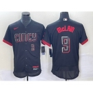 Men's Cincinnati Reds #9 Matt McLain Number Black 2023 City Connect Flex Base Stitched Jersey2