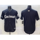 Men's Cincinnati Reds Blank Black 'Gothic Queen City Edition' Vapor Premier Limited Stitched Baseball Jersey