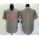 Men's Cincinnati Reds Blank Grey Cool Base Stitched Baseball Jersey