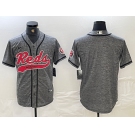 Men's Cincinnati Reds Blank Grey Gridiron Cool Base Stitched Baseball Jersey