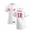 Men's Nike Cincinnati Reds #12 Curt Casali White Home 2020 Authentic Player Baseball Jersey