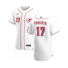 Men's Nike Cincinnati Reds #17 Brian Goodwin White Home 2020 Authentic Player Baseball Jersey