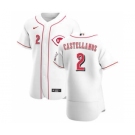 Men's Nike Cincinnati Reds #2 Nick Castellanos White Home 2020 Authentic Player Baseball Jersey