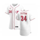 Men's Nike Cincinnati Reds #34 Mark Payton White Home 2020 Authentic Player Baseball Jersey