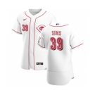 Men's Nike Cincinnati Reds #39 Lucas Sims White Home 2020 Authentic Player Baseball Jersey