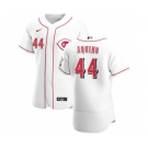 Men's Nike Cincinnati Reds #44 Aristides Aquino White Home 2020 Authentic Player Baseball Jersey