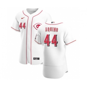 Men's Nike Cincinnati Reds #44 Aristides Aquino White Home 2020 Authentic Player Baseball Jersey