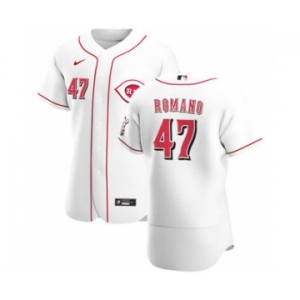 Men's Nike Cincinnati Reds #47 Sal Romano White Home 2020 Authentic Player Baseball Jersey