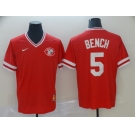 Men's Nike Cincinnati Reds #5 Johnny Bench Red M&N MLB Jersey