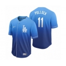 Los Angeles Dodgers #11 A.J. Pollock Royal Fade Nike Jersey