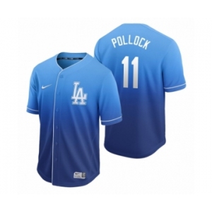 Los Angeles Dodgers #11 A.J. Pollock Royal Fade Nike Jersey