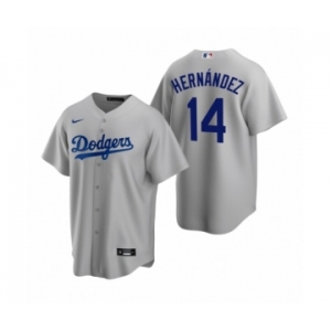 Los Angeles Dodgers #14 Enrique Hernandez Nike Gray Replica Alternate Jersey