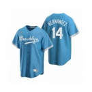 Los Angeles Dodgers #14 Enrique Hernandez Nike Light Blue Cooperstown Collection Alternate Jersey