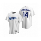 Los Angeles Dodgers #14Enrique Hernandez Nike White Replica Home Jersey