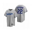 Los Angeles Dodgers #22 Clayton Kershaw Nike Gray Replica Road Jersey