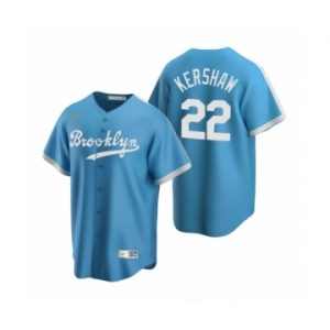 Los Angeles Dodgers #22 Clayton Kershaw Nike Light Blue Cooperstown Collection Alternate Jersey