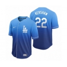 Los Angeles Dodgers #22 Clayton Kershaw Royal Fade Nike Jersey