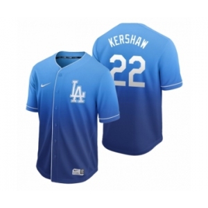 Los Angeles Dodgers #22 Clayton Kershaw Royal Fade Nike Jersey