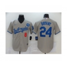 Los Angeles Dodgers #24 Kobe Bryant Gray Jerseys1