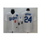 Los Angeles Dodgers #24 Kobe Bryant White Jersey