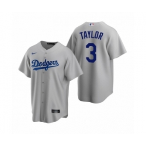 Los Angeles Dodgers #3 Chris Taylor Nike Gray Replica Alternate Jersey