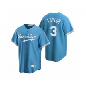 Los Angeles Dodgers #3 Chris Taylor Nike Light Blue Cooperstown Collection Alternate Jersey