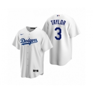 Los Angeles Dodgers #3 Chris Taylor Nike White Replica Home Jersey