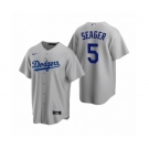 Los Angeles Dodgers #5 Corey Seager Nike Gray Replica Alternate Jersey