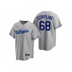 Los Angeles Dodgers #68 Ross Stripling Nike Gray Replica Road Jersey