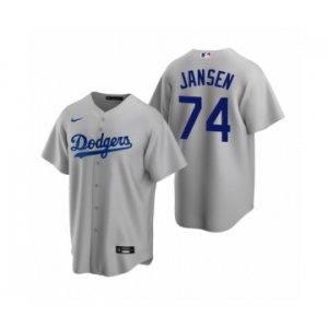 Los Angeles Dodgers #74 Kenley Jansen Nike Gray Replica Alternate Jersey
