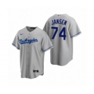 Los Angeles Dodgers #74 Kenley Jansen Nike Gray Replica Road Jersey