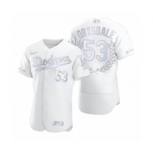 Men #53 Don Drysdale Los Angeles Dodgers White Awards Collection Retirement Jersey