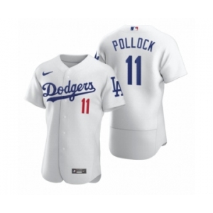 Men Los Angeles Dodgers #11 A.J. Pollock Nike White 2020 Authentic Jersey