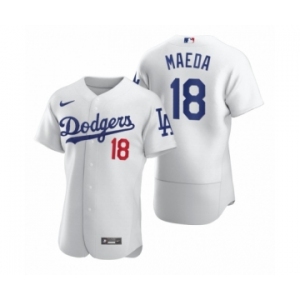 Men Los Angeles Dodgers #18 Kenta Maeda Nike White 2020 Authentic Jersey