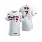 Men's #7 Julio Urias Los Angeles Dodgers White 2020 Stars & Stripes 4th of July Jersey