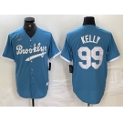 Men's Brooklyn Dodgers #99 Joe Kelly Light Blue Cooperstown Collection Cool Base Jersey