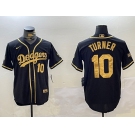 Men's Los Angeles Dodgers #10 Justin Turner Black Cool Base Stitched MLB Jersey