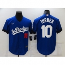 Men's Los Angeles Dodgers #10 Justin Turner Blue Game City Player Jersey