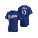 Men's Los Angeles Dodgers #10 Justin Turner Nike Royal Authentic 2020 Alternate Jersey