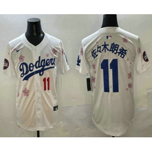Men's Los Angeles Dodgers #11 佐々木朗希 White Japanese 2025 Tokyo Series Limited Jersey