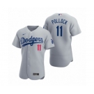 Men's Los Angeles Dodgers #11 A.J. Pollock Nike Gray Authentic 2020 Alternate Jersey